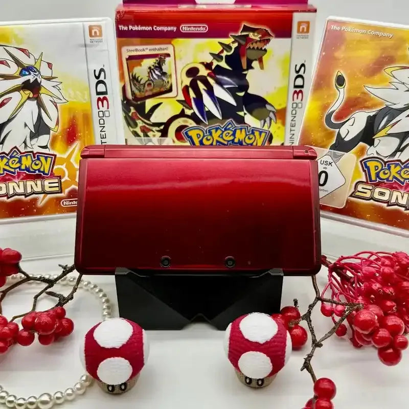 Nintendo 3DS in komplett Rot, Außenansicht